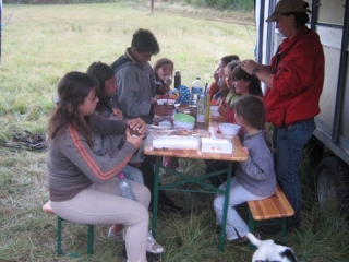 Ambiance au centre pendant les randonnees equestres